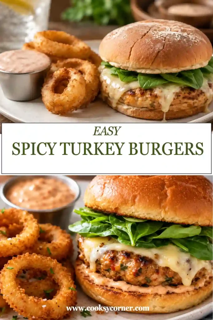 Juicy Spicy Turkey Burgers topped with melted cheddar cheese on toasted buns with lettuce, tomato, and green chile aioli. These grilled turkey burgers are packed with smoky chipotle flavor.