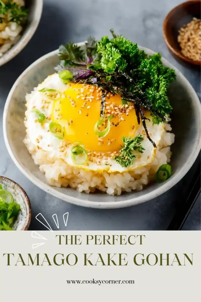 Traditional Tamago Kake Gohan served in a ceramic bowl with tamari and nori. This easy Japanese egg rice bowl is quick, comforting, and packed with savory flavor.
