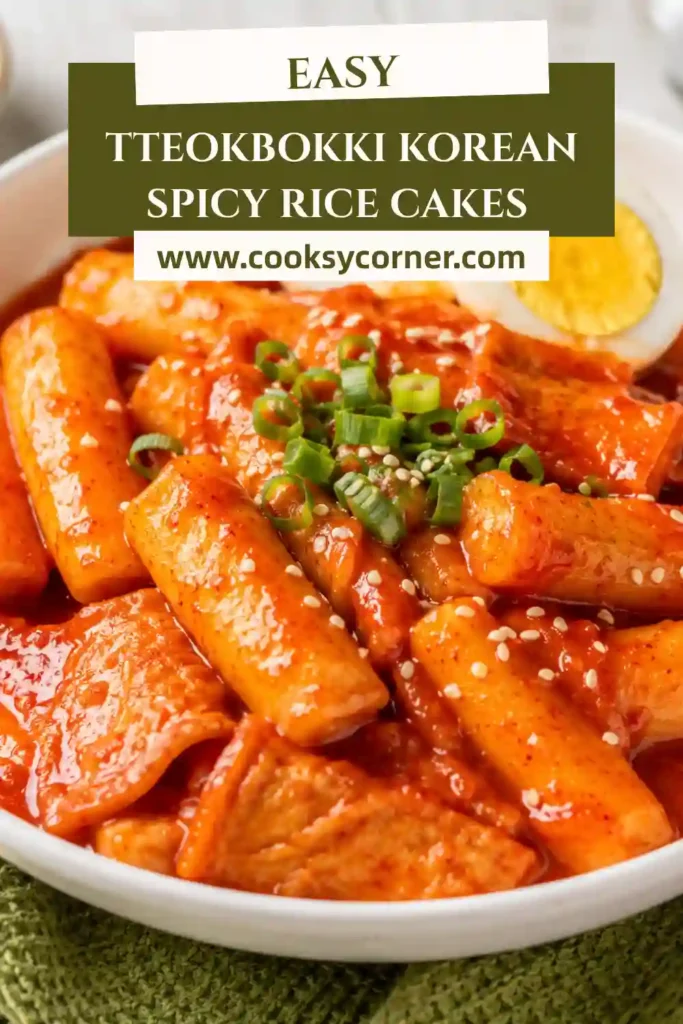 Authentic Korean tteokbokki made with chewy rice cakes, fish cakes, and spicy gochujang sauce.
