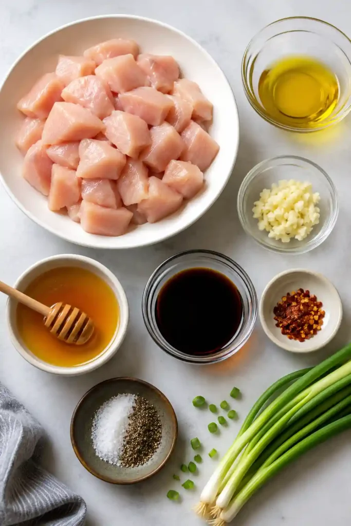 Golden Honey Garlic Chicken with a sticky garlic glaze served with steamed rice and fresh lime wedges. A quick and flavorful family dinner.