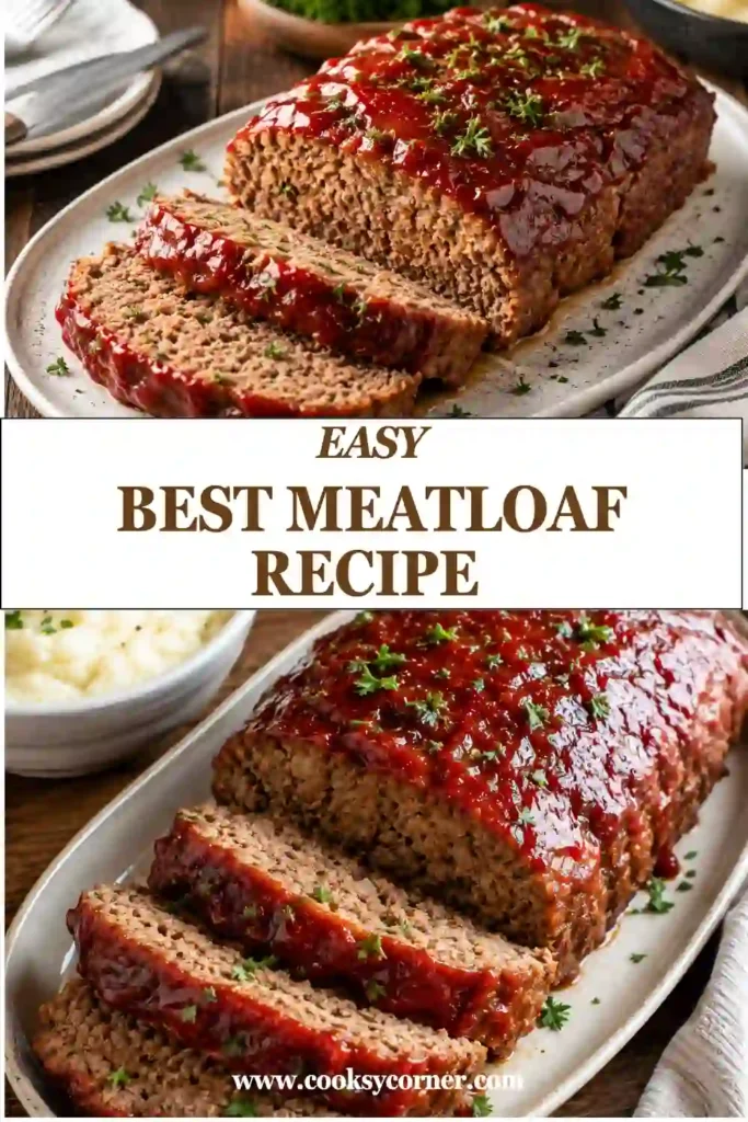 Freshly baked classic meatloaf made with lean ground beef and Italian herbs, finished with a rich ketchup glaze. This easy meatloaf recipe is moist, flavorful, and oven baked to perfection.