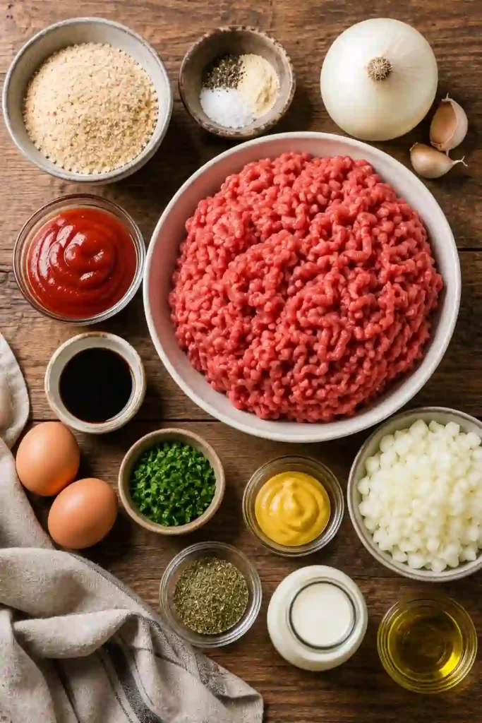 Classic oven baked beef meatloaf served with vegetables and mashed potatoes. This family-friendly recipe is tender, hearty, and packed with homemade flavor.