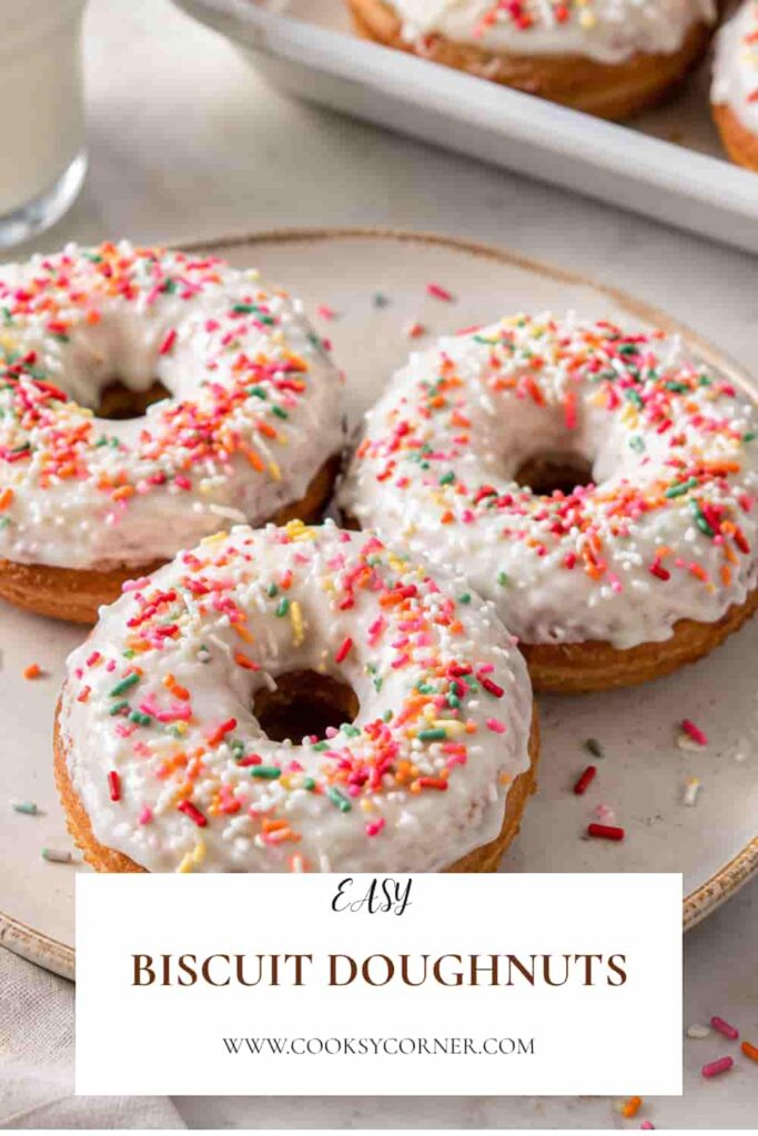 Easy homemade Biscuit Doughnuts made from refrigerated biscuit dough and dipped in creamy vanilla icing. A quick breakfast and dessert recipe.