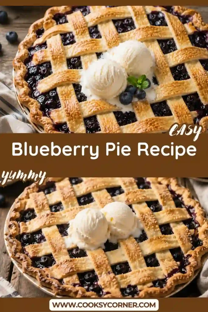 Freshly baked blueberry pie featuring a flaky butter crust and bubbling blueberry filling. This classic homemade dessert is perfect for holidays and family gatherings.