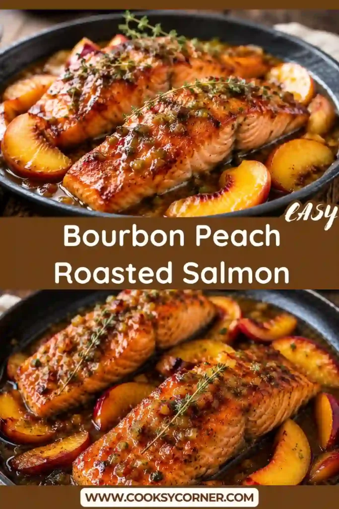 2. Golden oven roasted salmon covered in a sweet peach glaze with fresh diced peaches. This healthy salmon dinner looks colorful, fresh, and delicious.