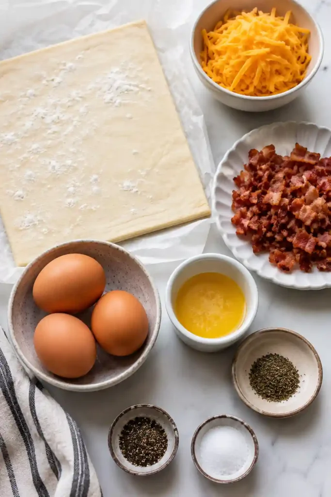 4. Easy puff pastry Breakfast Hand Pies served warm with a crisp golden crust and savory breakfast filling.