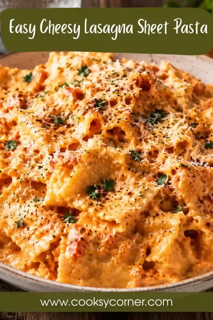 A close-up of cheesy lasagna noodles coated with tomato sauce and melted mozzarella in a serving bowl. Perfect for a comforting homemade dinner.