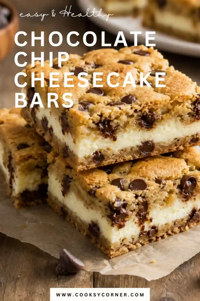 Overhead flat lay of cheesecake bar ingredients featuring cookie dough, softened cream cheese, eggs, sugar, vanilla, measuring cups, and a baking pan.