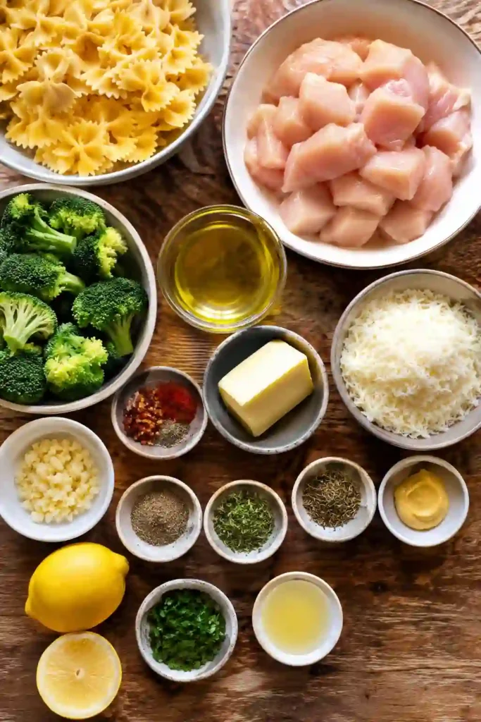 4.
Homemade Cowboy Butter Lemon Bowtie Chicken with Broccoli served warm with fresh parsley and Parmesan cheese. A delicious one-pan inspired comfort food recipe.