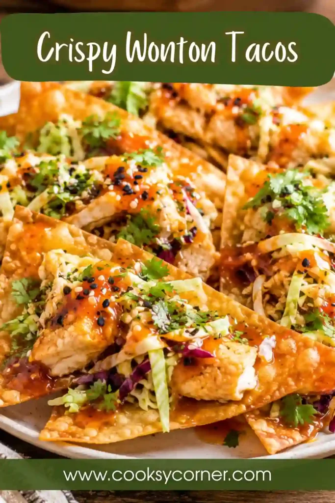 Crispy Wonton Tacos filled with tender teriyaki chicken and crunchy Asian slaw served in golden baked wonton shells. A delicious restaurant-inspired appetizer.