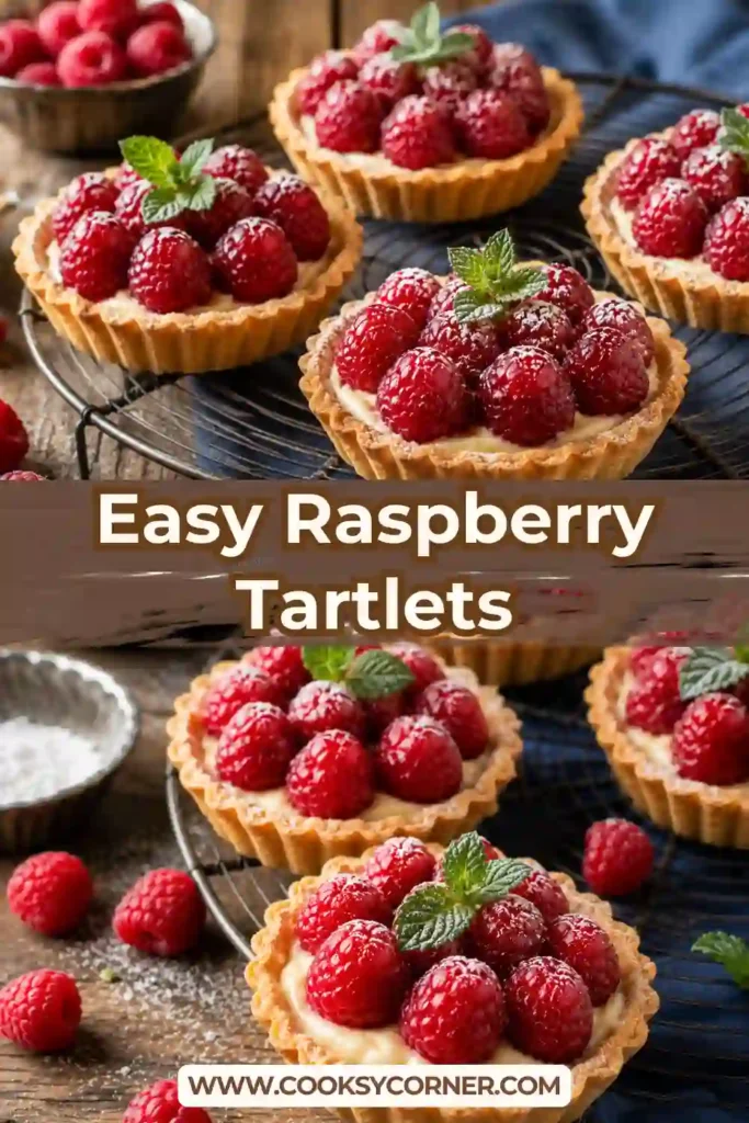 Mini Raspberry Tartlets made with crisp pastry shells, creamy custard filling, and fresh raspberries. A beautiful dessert for afternoon tea or celebrations.