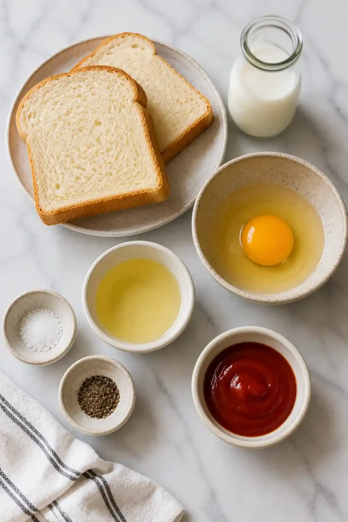 Traditional British Eggy Bread cooked in a skillet until golden brown and served warm. This quick breakfast recipe uses simple everyday ingredients.