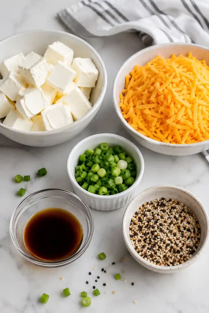 Creamy cheese ball featuring sharp cheddar and everything bagel seasoning on a serving platter. This make-ahead appetizer is ideal for parties and family celebrations.
