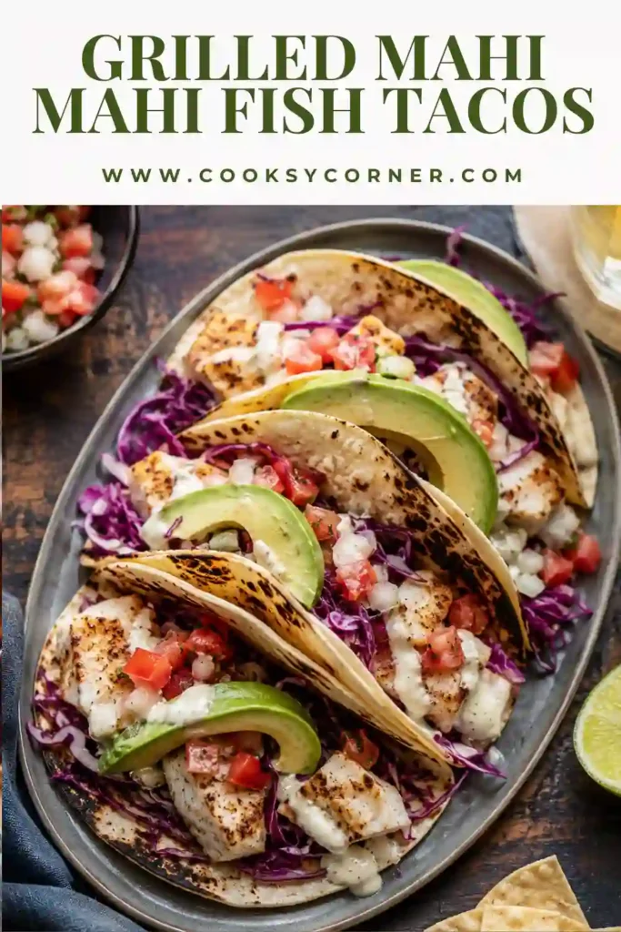 Flaky grilled mahi mahi tucked into warm tortillas with fresh vegetables and vibrant salsa. These healthy fish tacos are perfect for a quick family dinner.