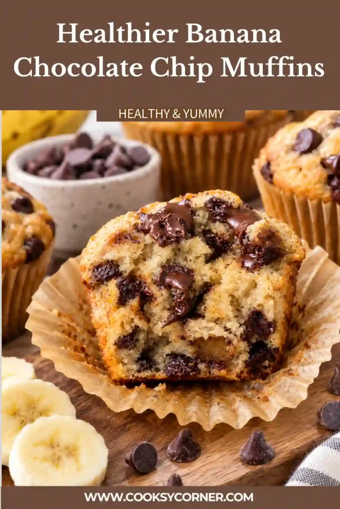 Overhead view of fresh ingredients used to make Healthier Banana Chocolate Chip Muffins, beautifully styled for food photography.