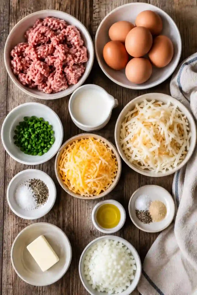 Freshly prepared High Protein Breakfast Bowl topped with avocado, tomatoes, herbs, and shredded cheese. A wholesome breakfast meal prep recipe that's satisfying and nutritious.
