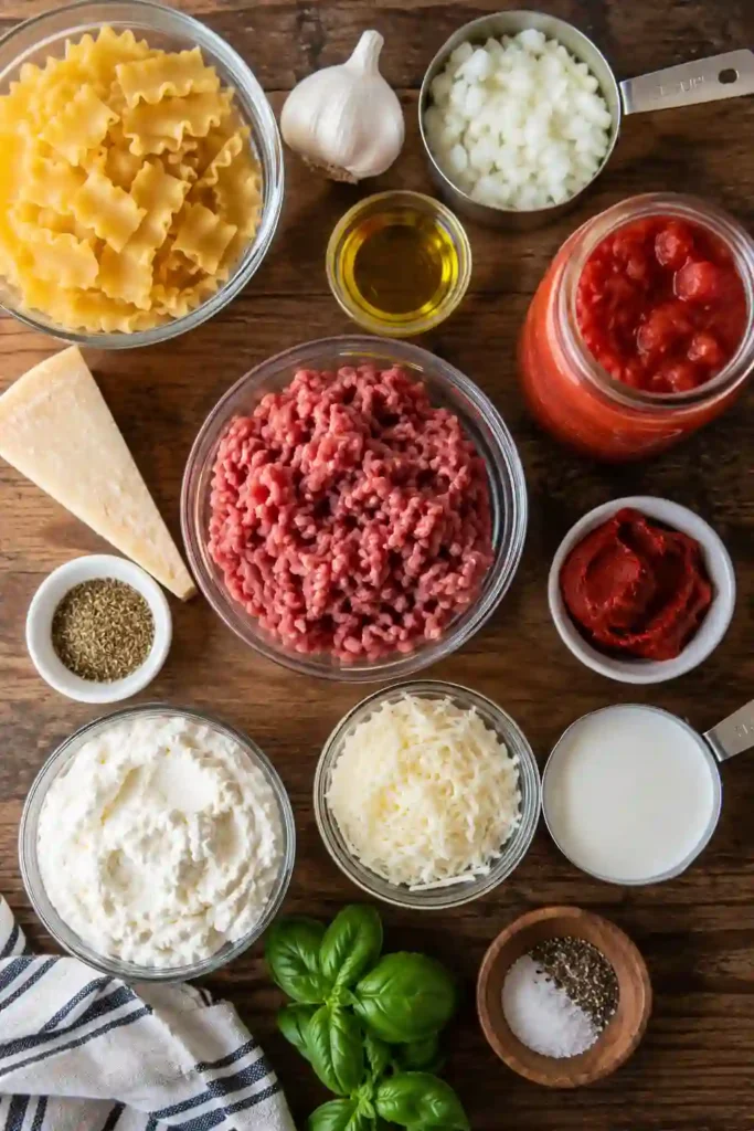 Fresh homemade Easy Lasagna Soup Recipe served in a rustic bowl with melted mozzarella, creamy ricotta, Parmesan cheese, parsley, and hearty tomato broth.