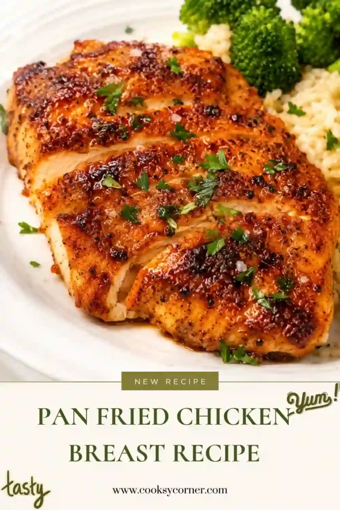 Juicy skillet chicken breast topped with homemade butter sauce and fresh herbs. This easy pan fried chicken recipe is perfect for quick family meals.