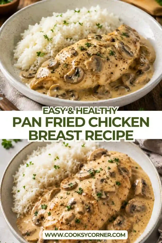 Creamy Chicken Mushroom Dijon Recipe served over mashed potatoes with fresh parsley garnish. A comforting one-pan dinner packed with savory flavors.