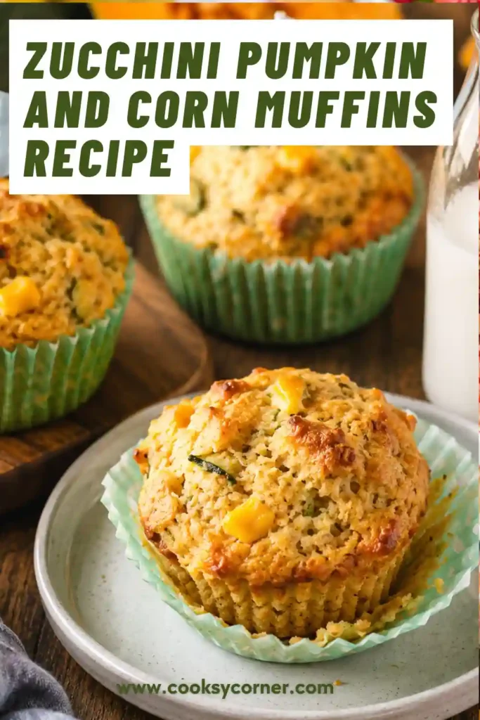 Homemade savory vegetable muffins featuring zucchini, pumpkin, corn, and melted cheddar cheese served on a cooling rack.