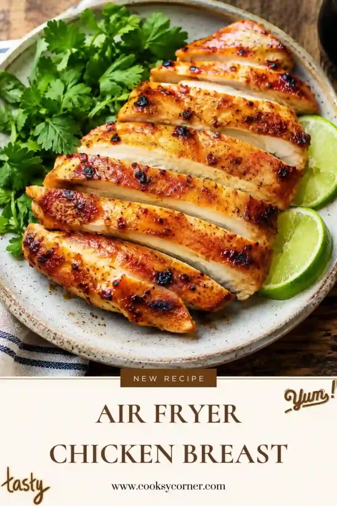 Juicy Air Fryer Chicken Breast sliced into tender pieces with a lightly crisp, seasoned exterior. This healthy chicken breast recipe is easy to prepare and perfect for busy weeknight meals.