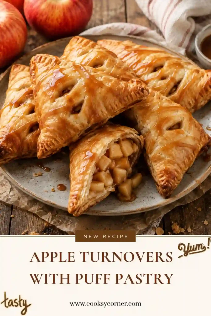 Golden Apple Turnovers made with flaky puff pastry and filled with soft cinnamon apples. The baked pastries have crisp, layered edges and a warm homemade apple filling.