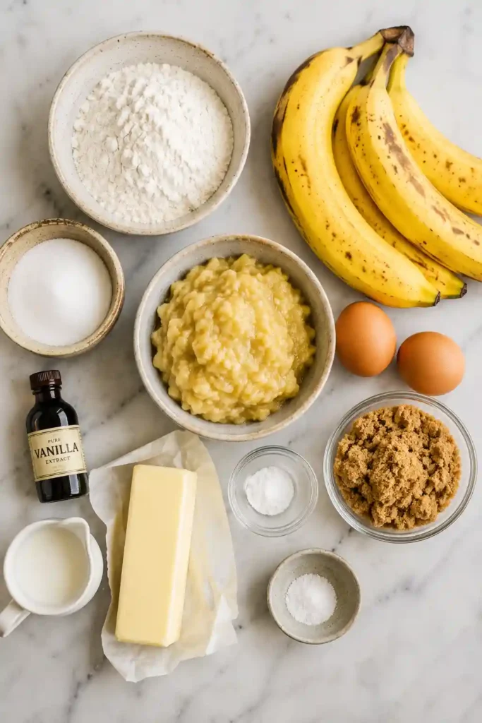 Banana walnut bread sliced and ready to serve for breakfast or an afternoon snack. The moist homemade loaf is made with ripe bananas, walnuts, raisins, and vanilla.