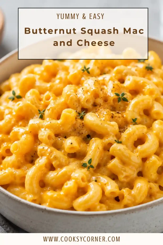 Creamy Butternut Squash Mac and Cheese served warm with tender pasta coated in a golden squash and cheddar sauce. This healthy mac and cheese has a smooth, comforting texture.