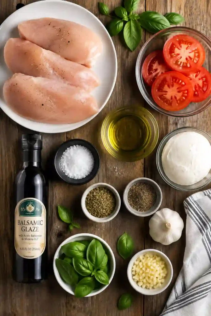 Grilled Chicken Caprese with melted mozzarella, fresh tomato, basil, and balsamic drizzle. This easy grilled chicken recipe makes a colorful Italian-inspired main course.