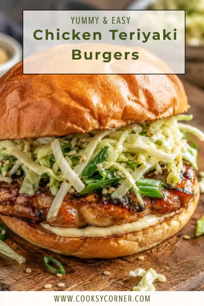 Golden pan-fried Chicken Teriyaki Burgers layered with crisp cabbage slaw and creamy sauce. A quick family-friendly dinner with bold sweet and savory flavors.