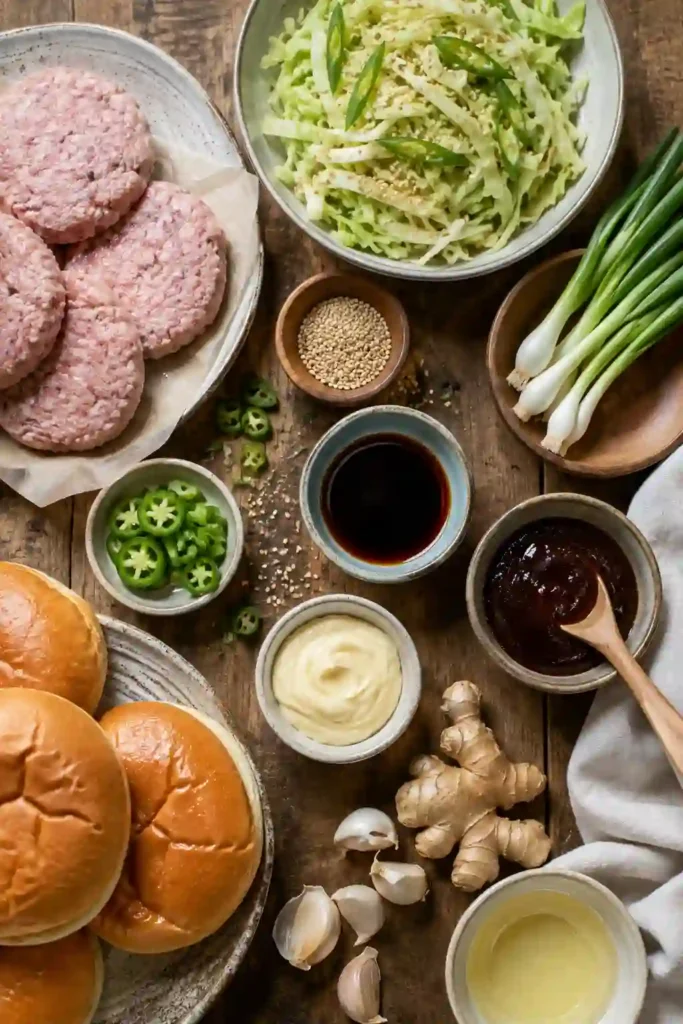 Tender Chicken Teriyaki Burgers stacked high with sesame slaw on toasted brioche buns. An easy homemade chicken burger recipe ready in under 30 minutes.