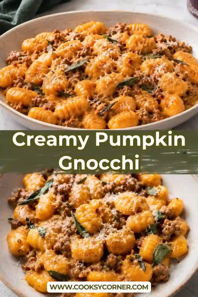 Creamy pumpkin gnocchi with sausage, spinach, sage, and thyme. This 30-minute gnocchi recipe features tender gnocchi in a savory pumpkin cream sauce.