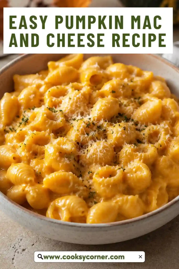 Creamy pumpkin mac and cheese made with pasta shells, pumpkin puree, sharp cheddar, and Parmesan. Fresh chives add a colorful finish to the rich fall pasta dish.
