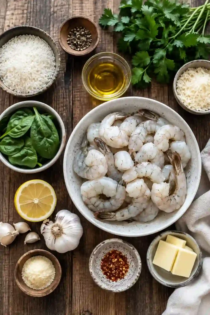 Tender Parmesan shrimp served over fluffy rice with a buttery garlic sauce and fresh parsley. This shrimp and rice recipe is finished with fresh lemon for a bright, savory flavor.