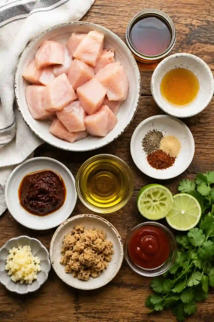 Close-up of homemade Honey Chipotle Chicken Skewers with smoky chipotle seasoning and fresh orange zest. A quick and flavorful chicken skewer recipe.