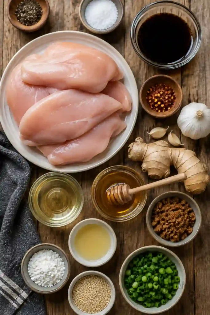 Tender skillet chicken covered in a glossy honey garlic sauce and garnished with sesame seeds and green onions. This simple honey garlic chicken recipe pairs perfectly with steamed rice and vegetables.
