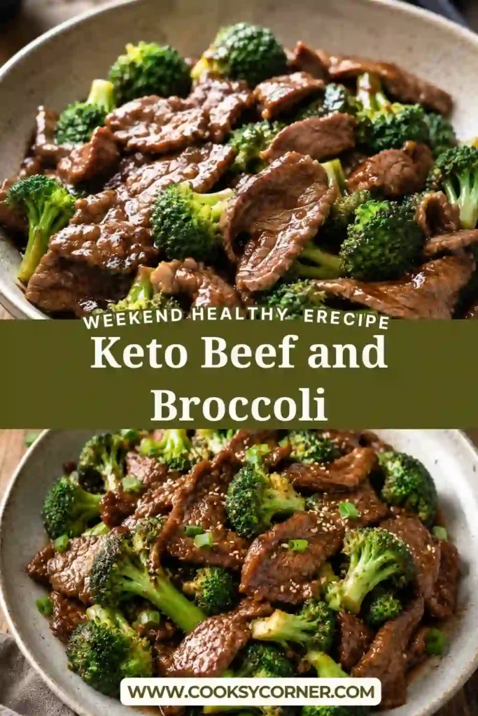 Homemade Keto Beef and Broccoli with juicy sliced beef, fresh broccoli, garlic, ginger, and a savory sesame sauce. A simple low carb beef stir fry for an easy weeknight dinner.