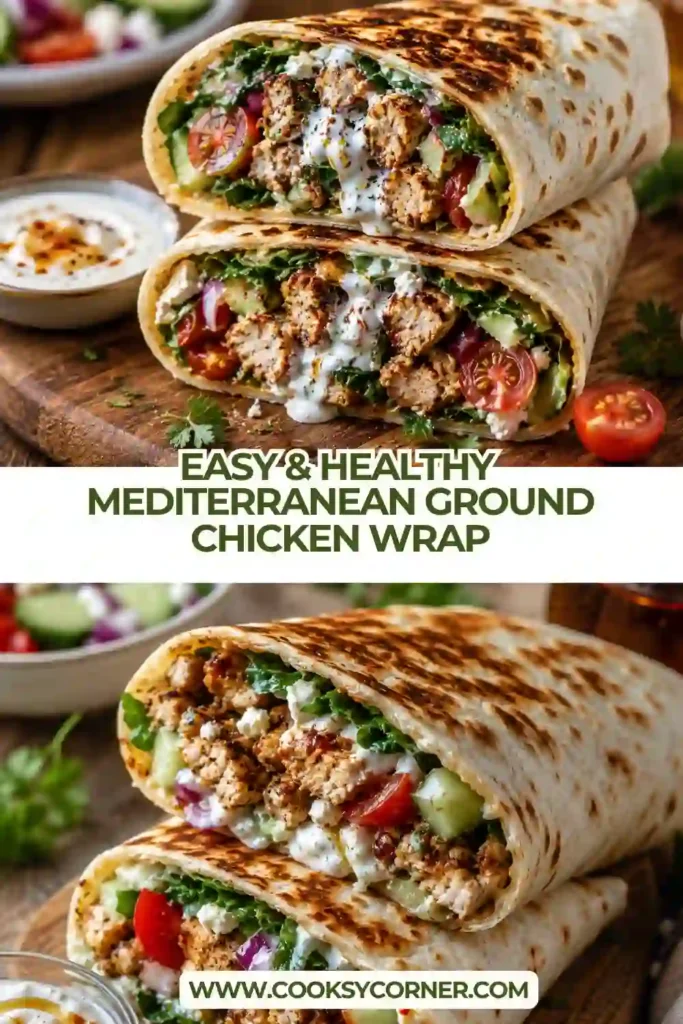 Fresh ground chicken wraps packed with Mediterranean vegetables, feta cheese, and savory seasoned chicken. A creamy hot honey sauce adds a sweet and spicy finish.