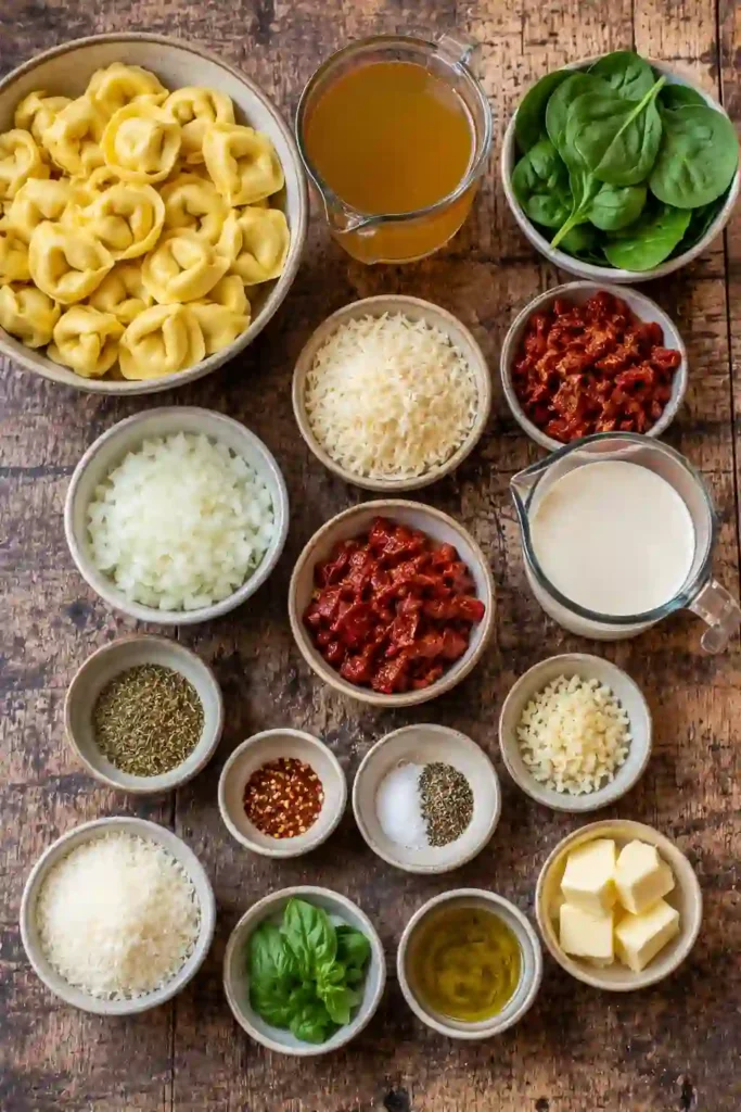 Creamy cheese tortellini in a Parmesan and sun-dried tomato sauce finished with fresh basil and black pepper. One-Pot Marry Me Tortellini makes a comforting Italian-inspired dinner.