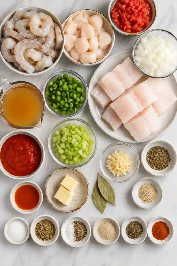Rich Seafood Creole topped with fresh parsley and served over fluffy rice. This classic Southern seafood recipe is packed with bold spices and fresh ingredients.