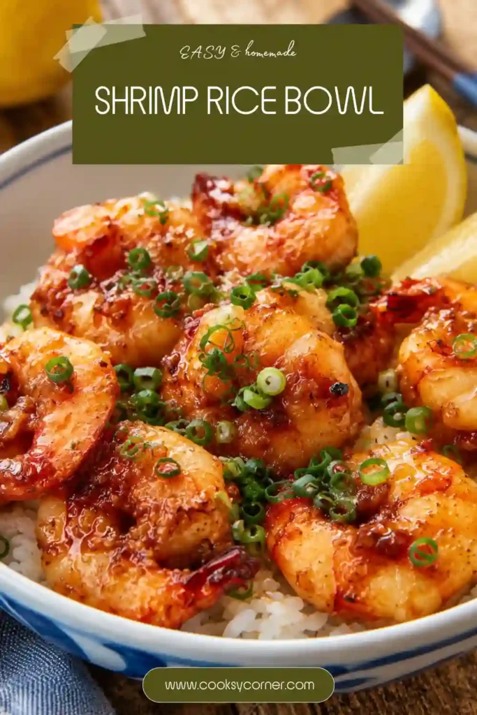 Japanese-inspired Shrimp Rice Bowl made with garlic, butter, soy sauce, and fluffy rice. A simple seafood recipe ready in just 25 minutes.