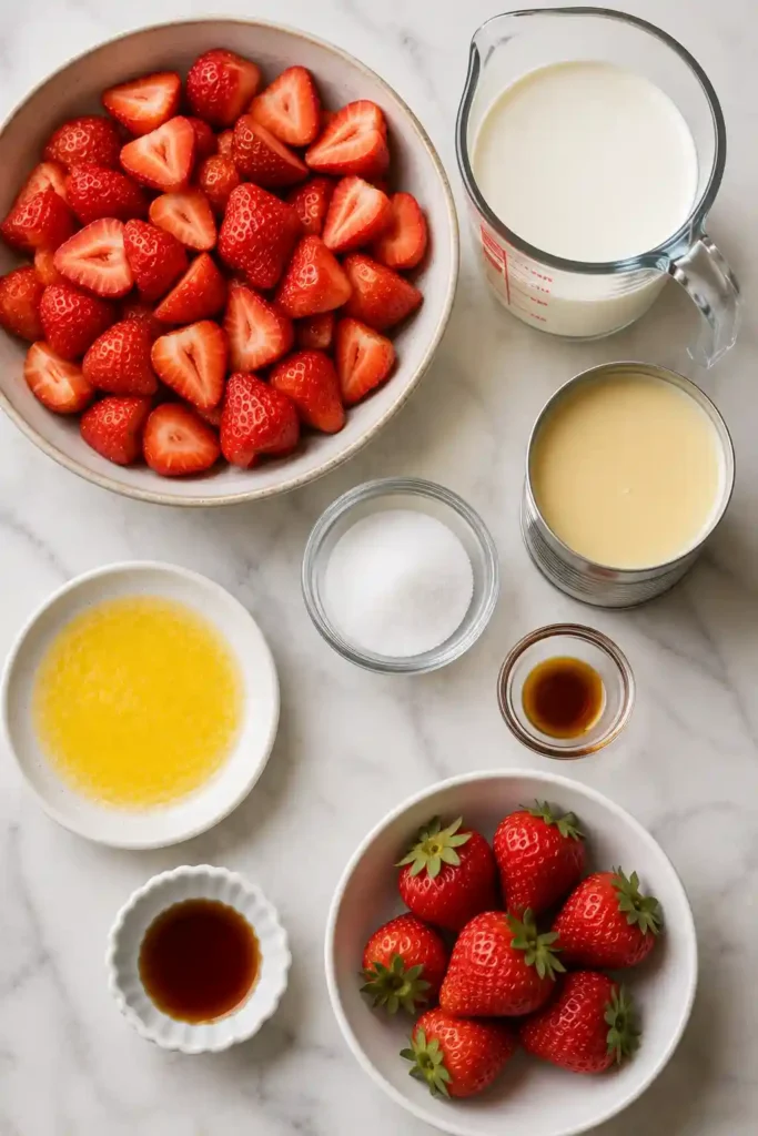 Easy homemade strawberry ice cream with smooth pink scoops and fresh berries. This no-churn strawberry dessert uses roasted strawberries for concentrated fruity flavor.