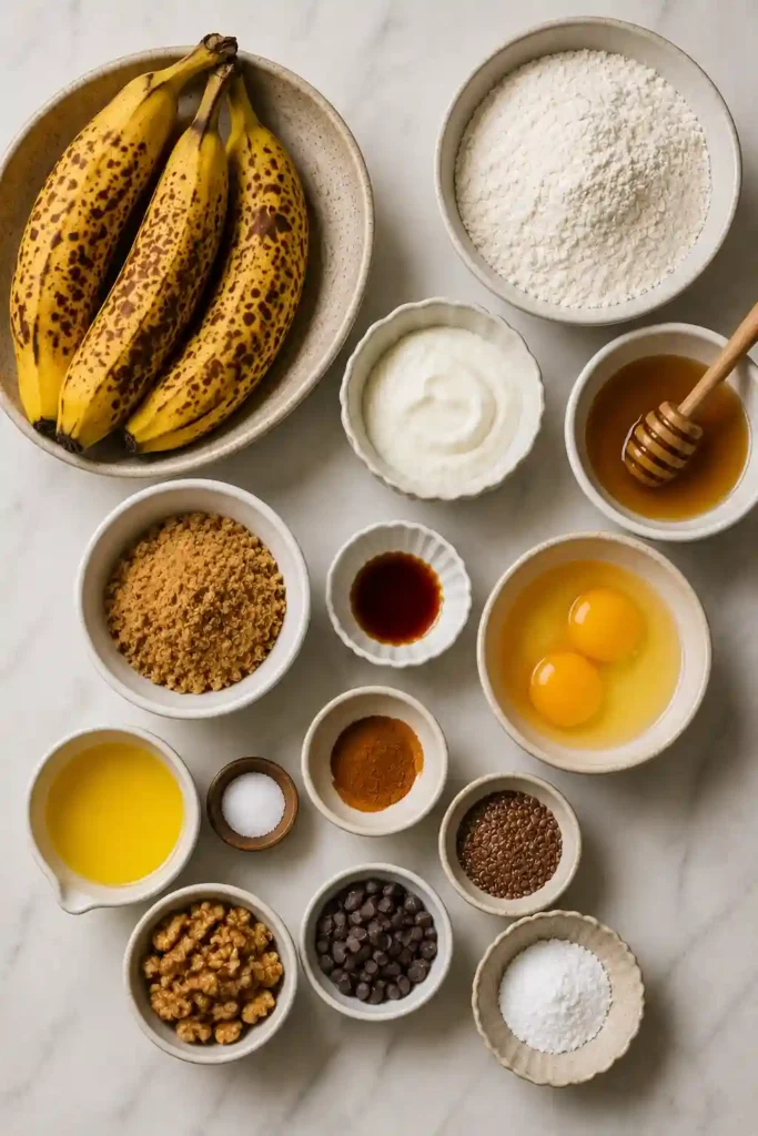 Freshly baked banana bread featuring a soft banana-filled center and beautifully browned top. Thick slices show the moist texture of this easy one-bowl quick bread.