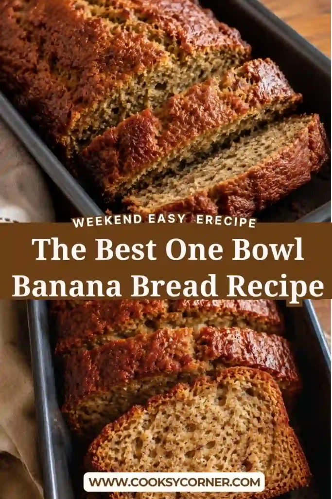 Moist homemade banana bread sliced on a wooden board with a golden brown top and tender interior. Very ripe bananas, Greek yogurt, and honey create a soft naturally sweetened loaf.