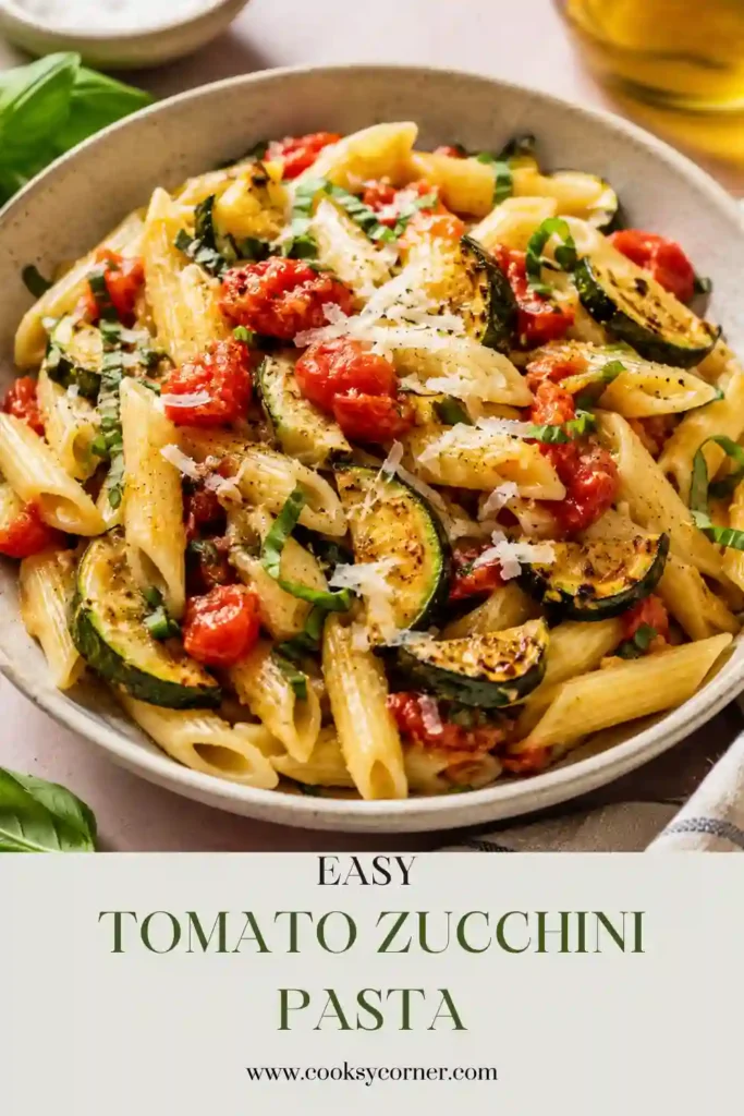 Tomato Zucchini Pasta with golden zucchini, cherry tomatoes, Parmesan, and fresh basil. This easy zucchini pasta is colorful, fresh, and perfect for a quick dinner.