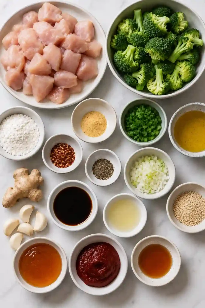 Sheet-pan honey garlic chicken and broccoli with a sticky golden-red sauce and toasted sesame seeds. Fresh green onions garnish the tender chicken for an easy 30-minute dinner.