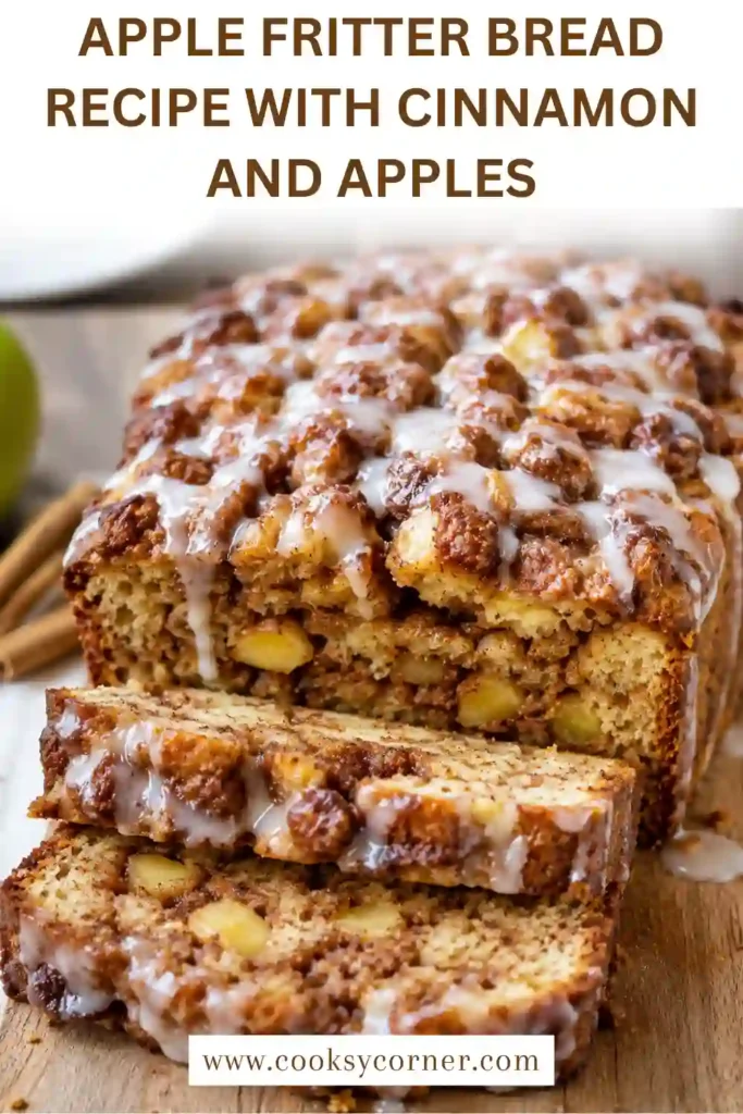 Cinnamon apple bread sliced on a wooden board with visible pieces of tender spiced apple. Brown sugar and cinnamon create rich swirls throughout the soft homemade bread.