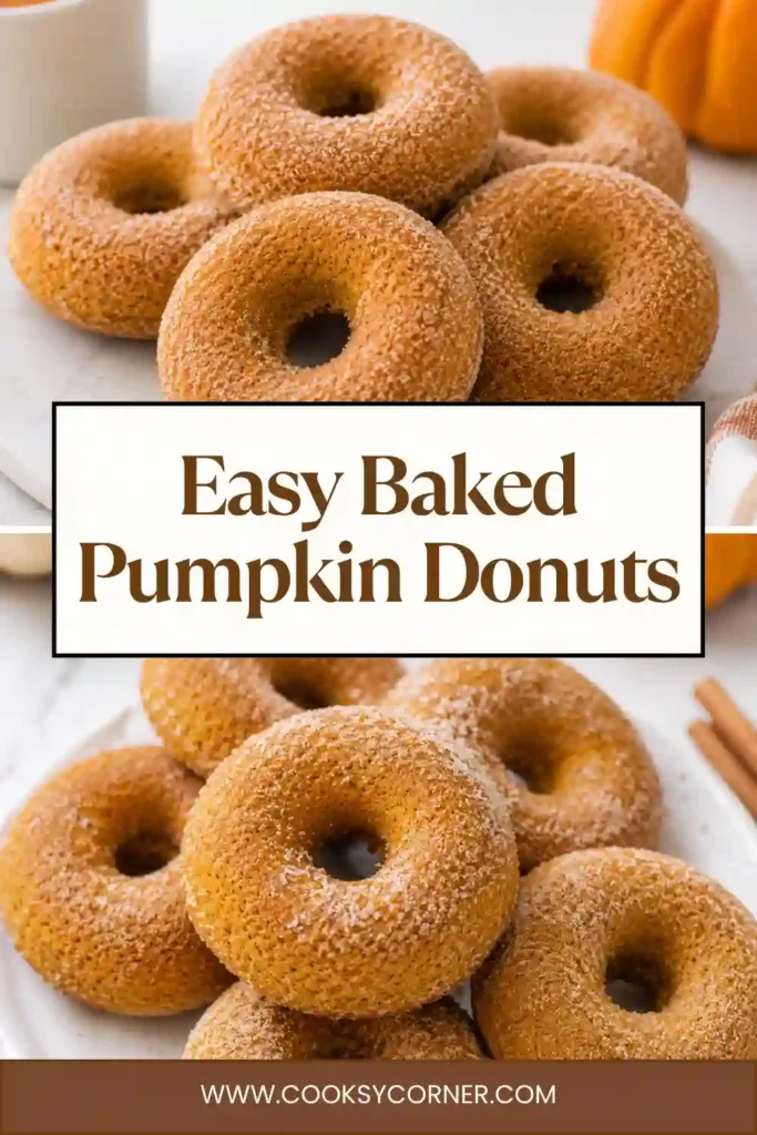 2. Fresh Baked Pumpkin Donuts covered in creamy brown sugar glaze on a cooling rack. The easy pumpkin spice donuts are golden, tender, and perfect for fall baking.