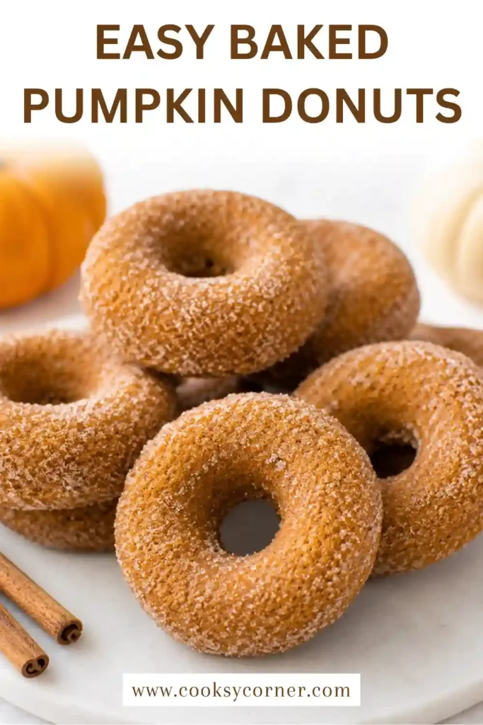 1. Baked Pumpkin Donuts topped with smooth brown sugar icing and chopped walnuts. These homemade pumpkin donuts have a soft, cake-like texture with warm cinnamon and pumpkin spice flavors.