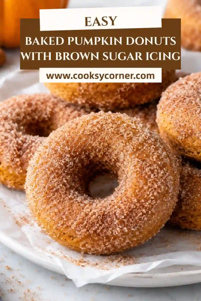 Baked Pumpkin Donuts with tender pumpkin centers and caramel-colored brown sugar glaze. Warm cinnamon and pumpkin pie spice give these easy baked donuts classic fall flavor.